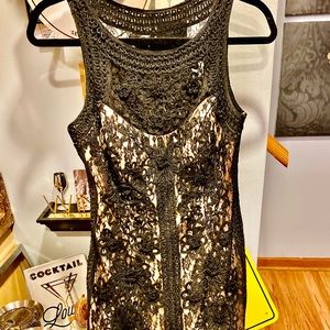 Black Lace Overlay Dress